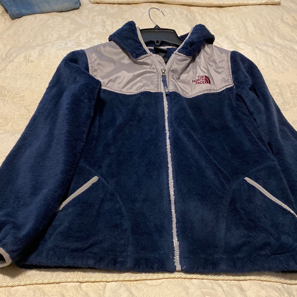 The North Face navy fleece zip up jacket